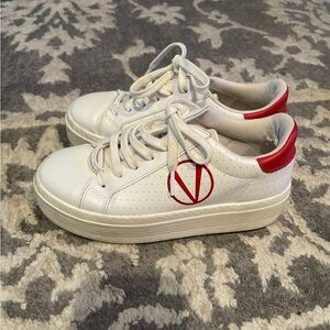 Valentino by Mario Valentino Platform Sneakers with Red Logo size 6